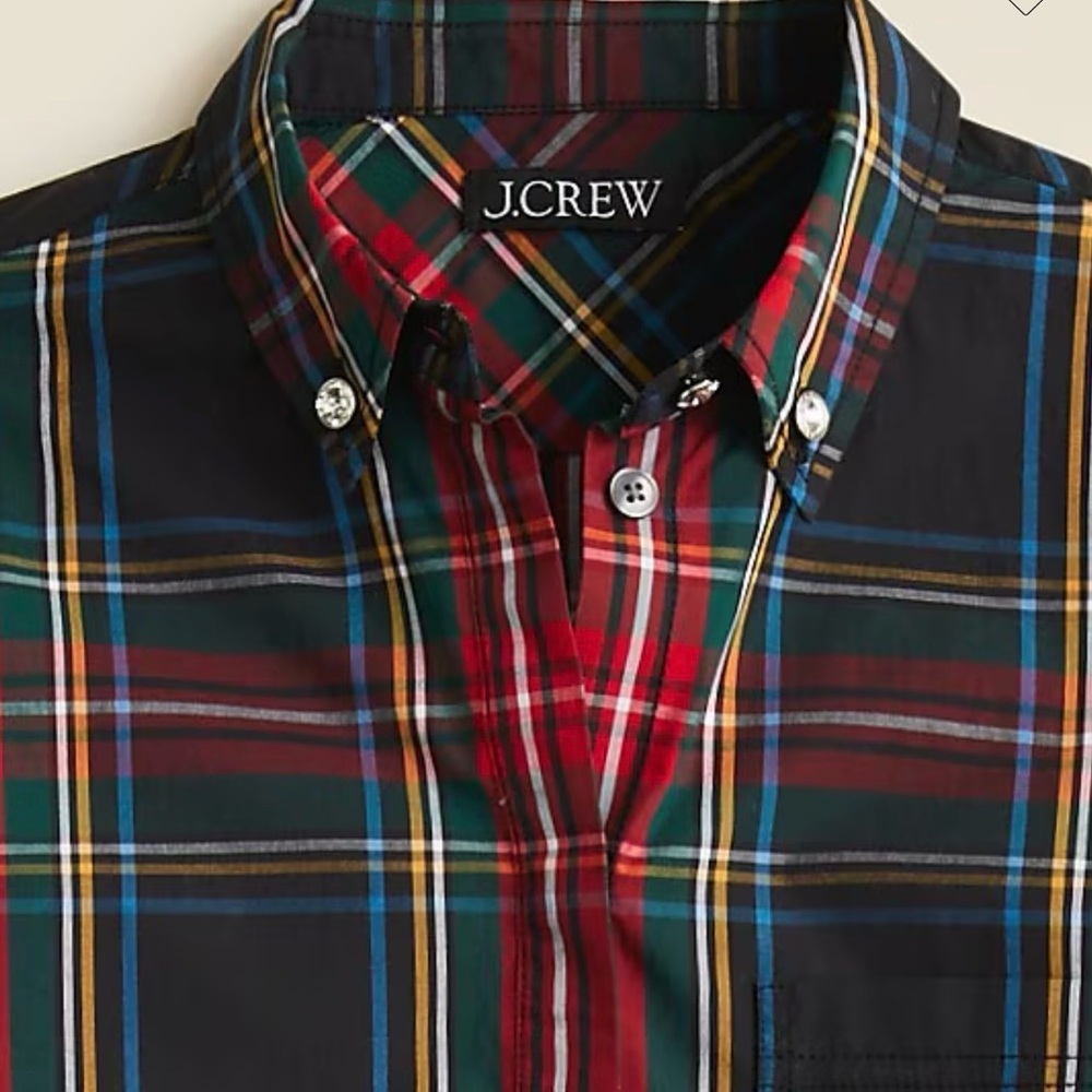 J. Crew Embellished women’s sold out  Multicolor Plaid Shirt size 2